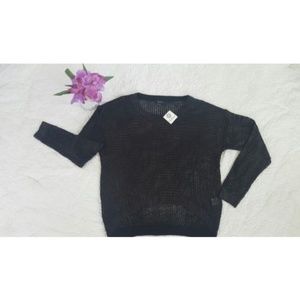 NWT Verty Hi Lo Black Shiny OverlayTop